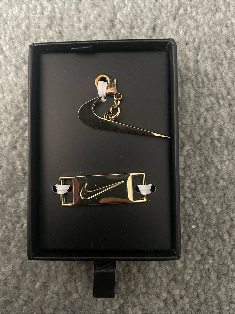 Nike Gold Swoosh Key & Card Holder Charms